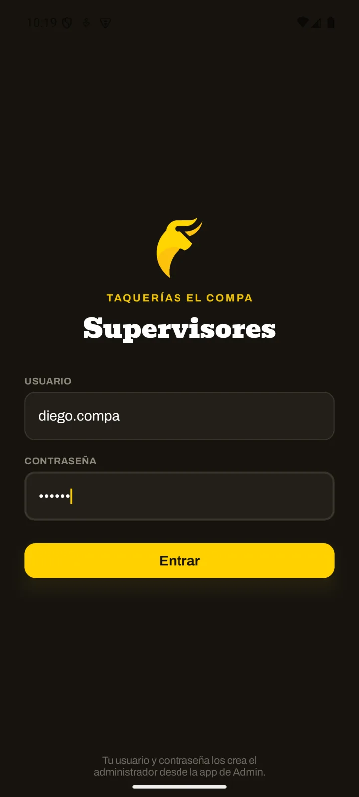 Login de Supervisores en Android