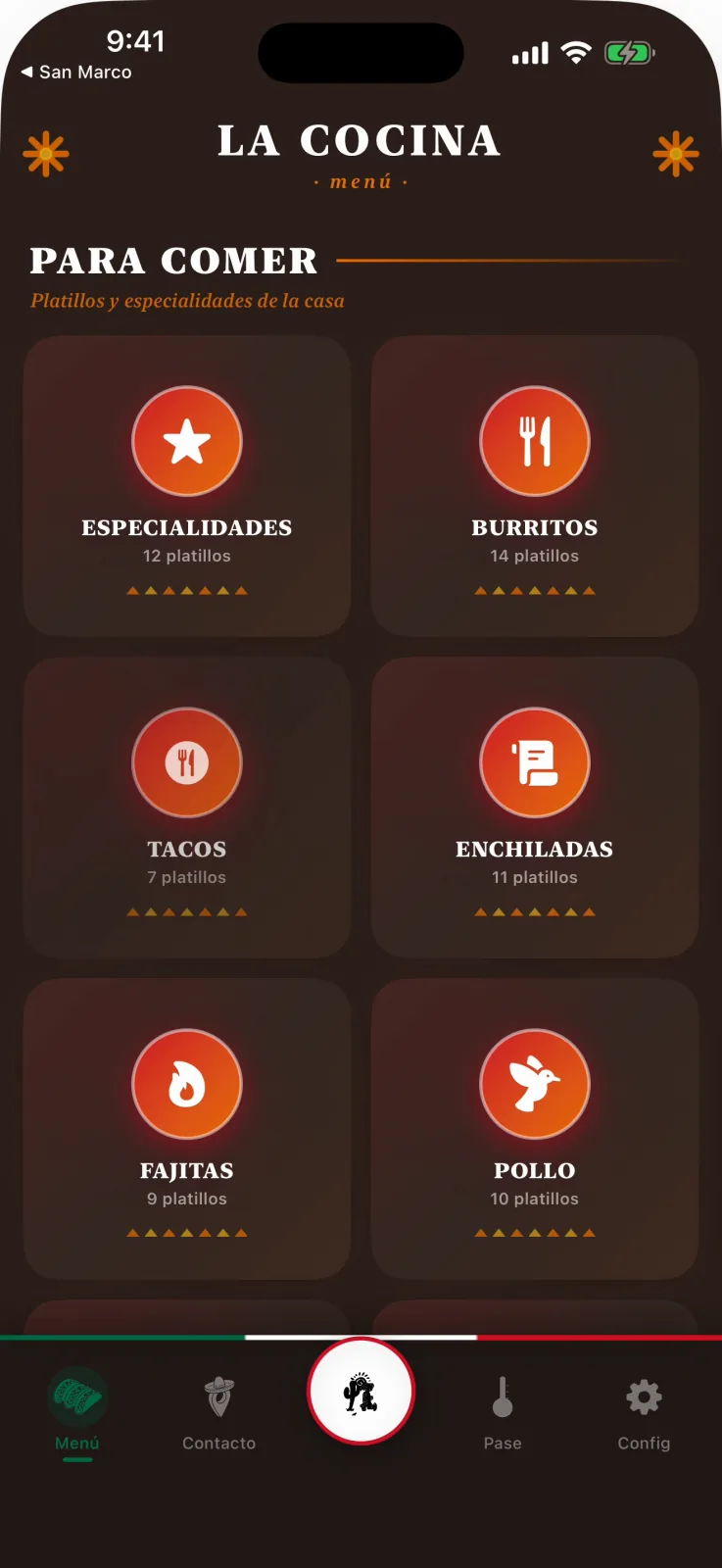 Menú de La Cocina
