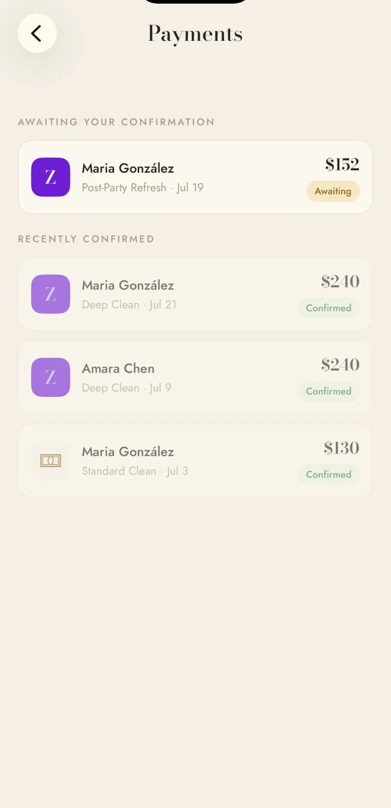 Confirmación de pagos
